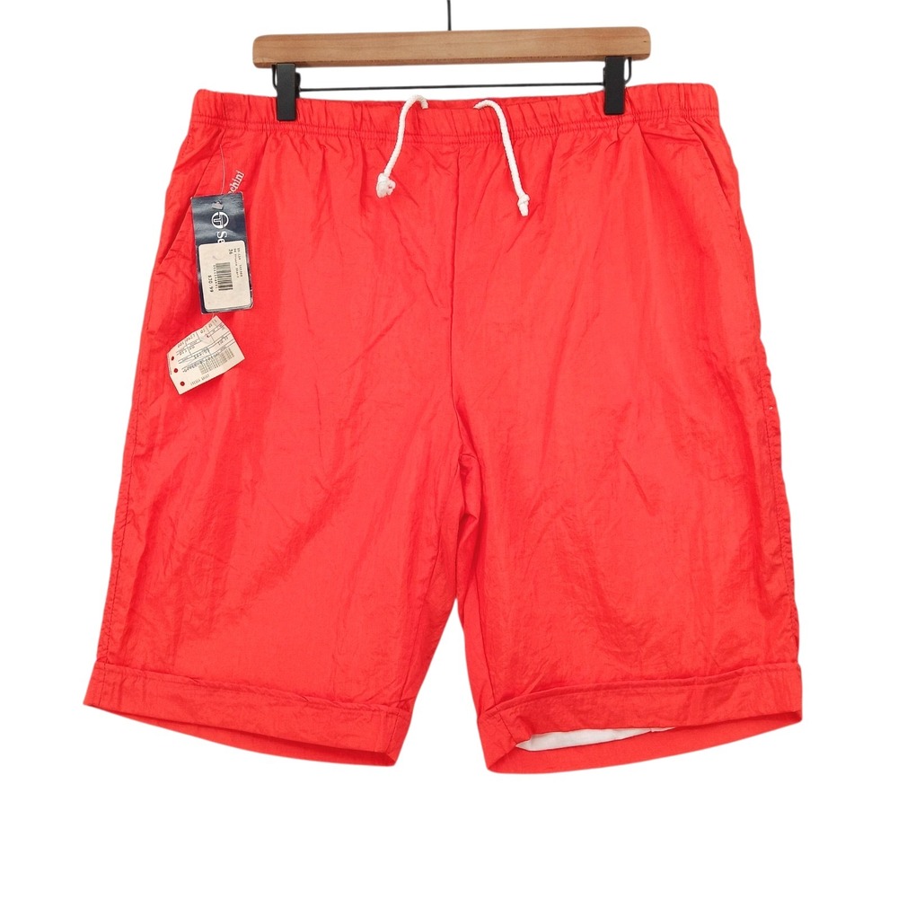 Vintage Sergio Tacchini Fresca Shorts Mens 36x10" Red Nylon Lined NEW Deadstock